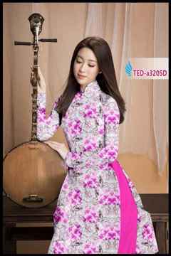 Vải áo dài hoa cẩm chướng nguyên áo AD TED A3205 28