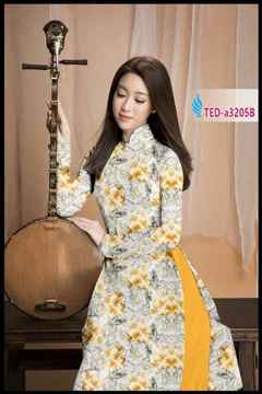 Vải áo dài hoa cẩm chướng nguyên áo AD TED A3205 30