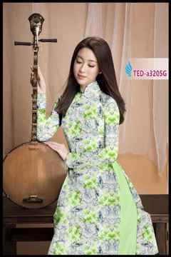 Vải áo dài hoa cẩm chướng nguyên áo AD TED A3205 27