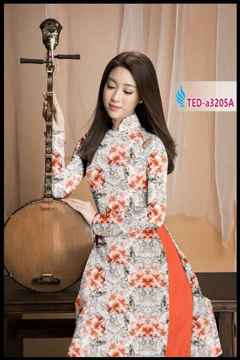 Vải áo dài hoa cẩm chướng nguyên áo AD TED A3205 31