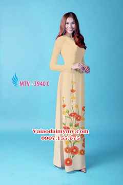 Vải áo dài hoa đẹp AD MTV 3940 9