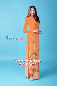 Vải áo dài hoa đẹp AD MTV 3940 10