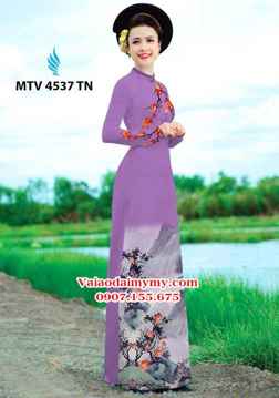 Vải áo dài hoa phượng và phong cảnh AD MTV 4537 27