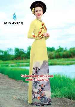 Vải áo dài hoa phượng và phong cảnh AD MTV 4537 32