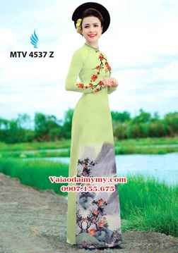 Vải áo dài hoa phượng và phong cảnh AD MTV 4537 31