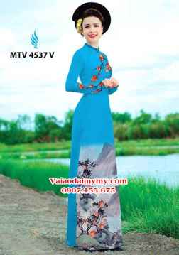 Vải áo dài hoa phượng và phong cảnh AD MTV 4537 33