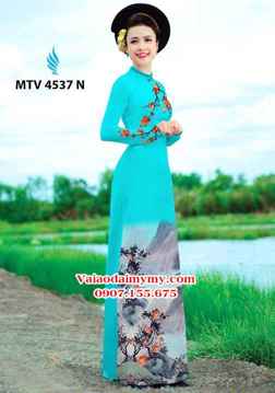 Vải áo dài hoa phượng và phong cảnh AD MTV 4537 36