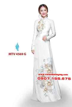 Vải áo dài in hoa đẹp AD MTV 4569 32