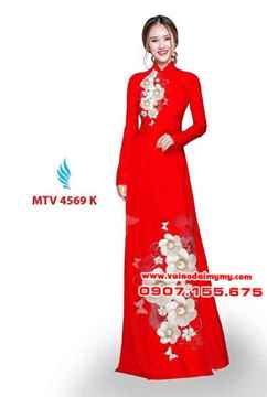 Vải áo dài in hoa đẹp AD MTV 4569 35