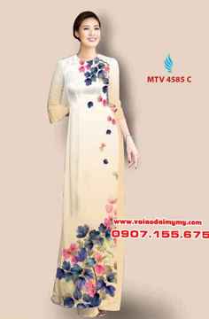 Vải áo dài hoa đẹp đơn giản AD MTV 4585 26