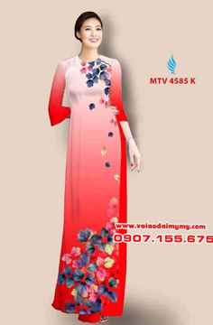 Vải áo dài hoa đẹp đơn giản AD MTV 4585 34