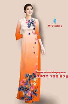 Vải áo dài hoa đẹp đơn giản AD MTV 4585 36