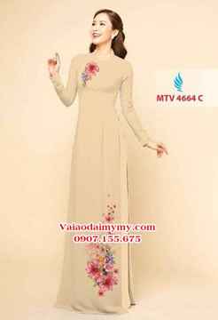Vải áo dài hoa cúc trên dưới AD MTV 4664 28