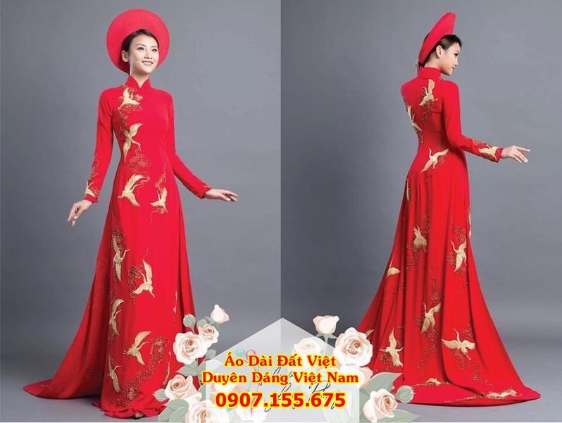 ao dai cuoi mau do sang trong 11