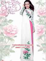 Vải áo dài hoa hồng AD HD 3955