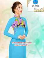 Vải áo dài Hoa in 3D AD 3830