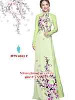 Vải áo dài hoa đào đơn giản AD MTV 4362