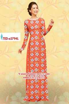 Vải áo dài hoa nhí trên áo AD TED A3794 26
