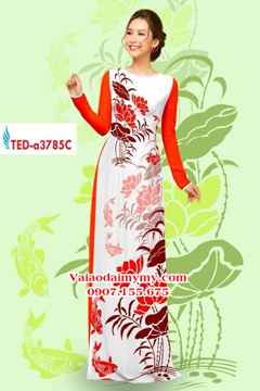 Vải áo dài hoa sen đẹp AD TED a3785 15