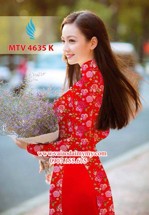 Vải áo dài hoa hồng đều AD MTV 4635 31