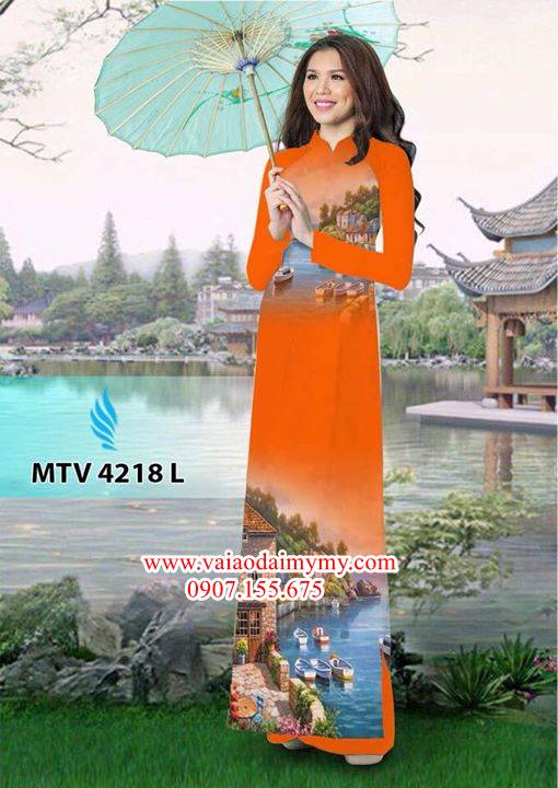 Vải áo dài phong cảnh AD MTV 4218 35
