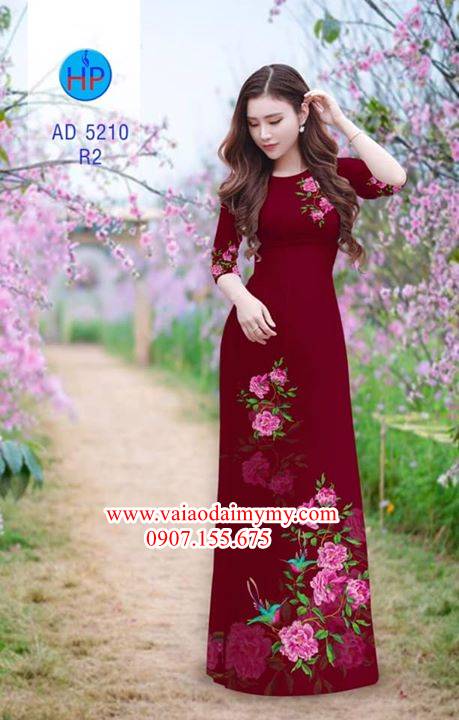 Vải áo dài Hoa và chim AD 5210 34