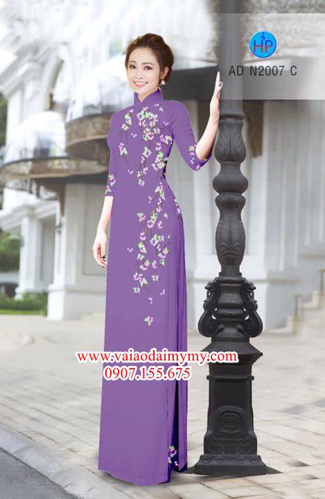 Vải áo dài Hoa Đào nhẹ xinh AD N2007 26