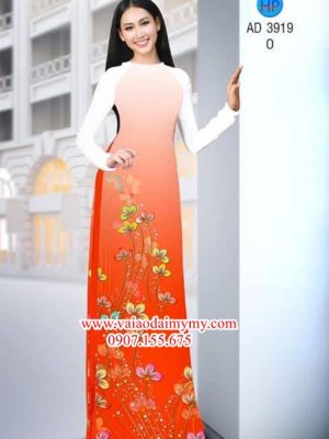 Vải áo dài Hoa in 3D AD 3919