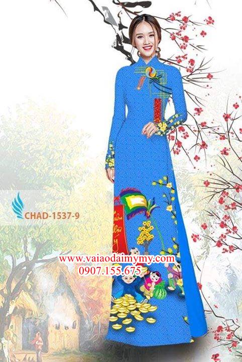Vải áo dài hoa mai đón tết AD CHAD 1537 35