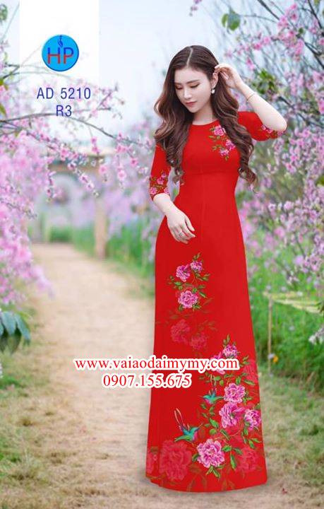 Vải áo dài Hoa và chim AD 5210 31