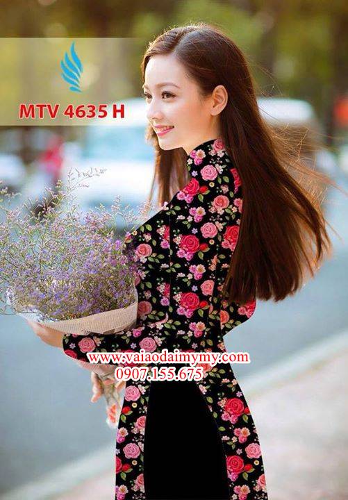 Vải áo dài hoa hồng đều AD MTV 4635 30