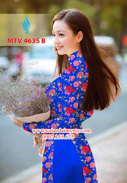 Vải áo dài hoa hồng đều AD MTV 4635 26