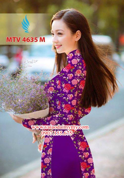 Vải áo dài hoa hồng đều AD MTV 4635 33