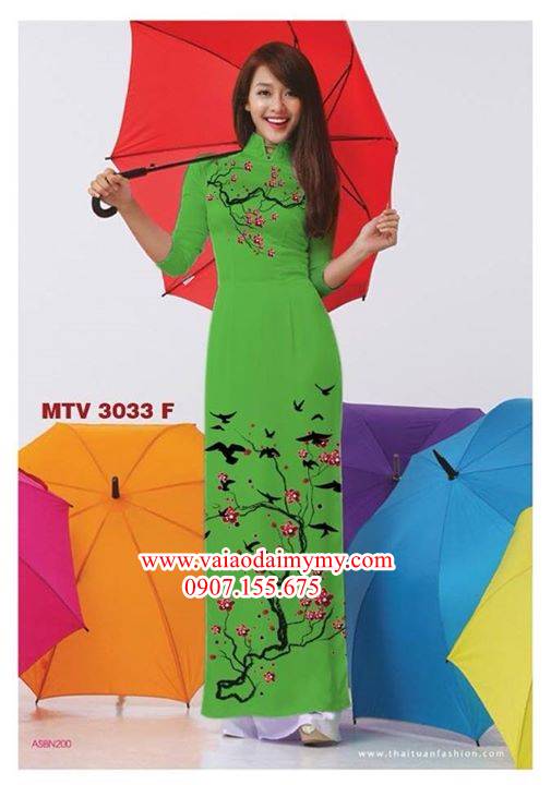 Vải áo dài hoa đào AD MTV 3033 31