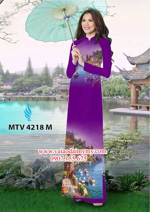 Vải áo dài phong cảnh AD MTV 4218 36