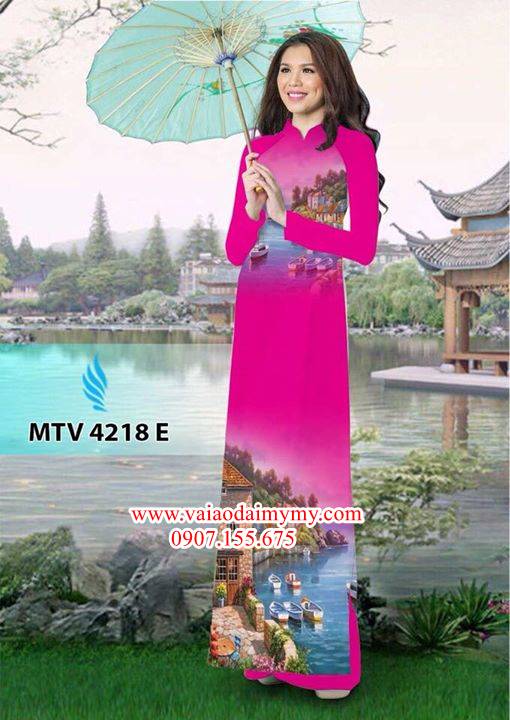 Vải áo dài phong cảnh AD MTV 4218 30