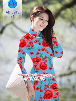 Vải áo dài Hoa poppy AD 5245