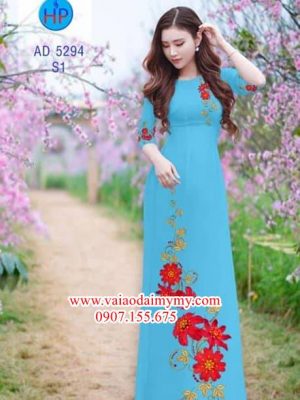 Vải áo dài hoa đẹp AD 5294