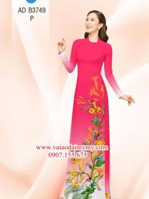 Vải áo dài Chim và hoa AD B3749