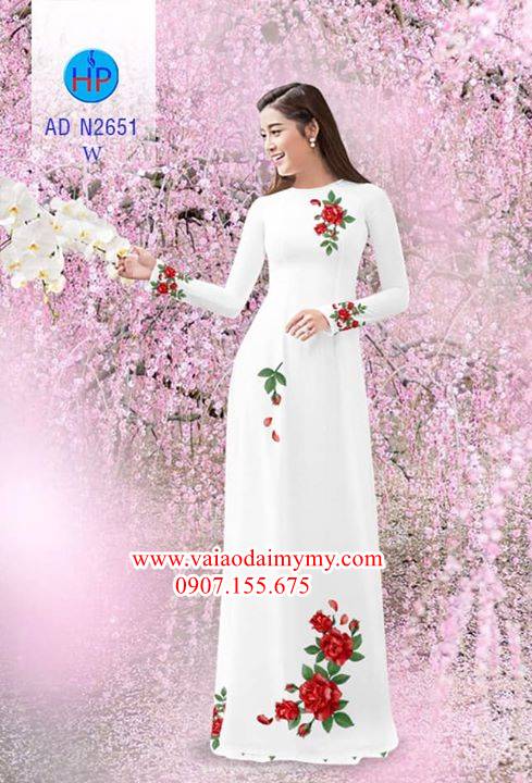 Vải áo dài Hoa hồng AD N2651 28