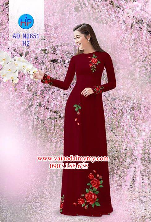 Vải áo dài Hoa hồng AD N2651 34