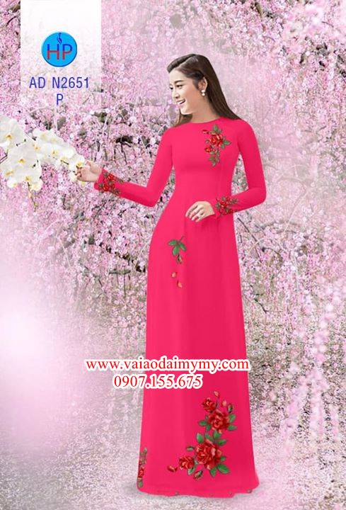 Vải áo dài Hoa hồng AD N2651 35
