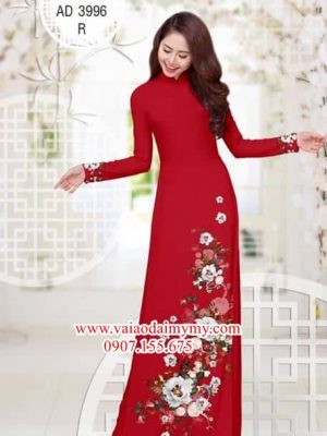 Vải áo dài Hoa trắng trang nhã AD 3996