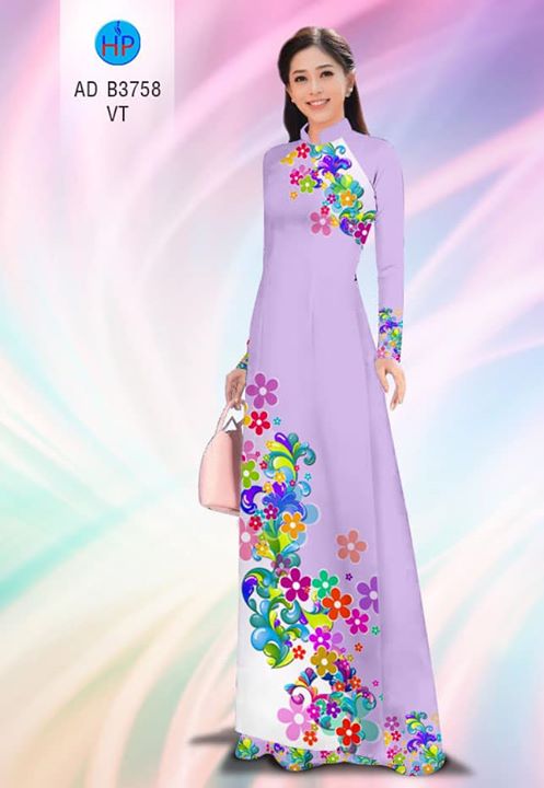 Vải áo dài Hoa in 3D AD B3758 32