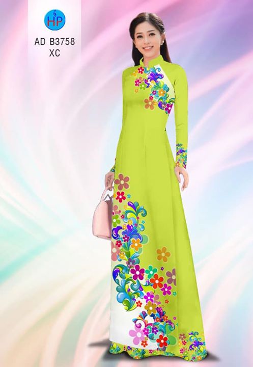 Vải áo dài Hoa in 3D AD B3758 35