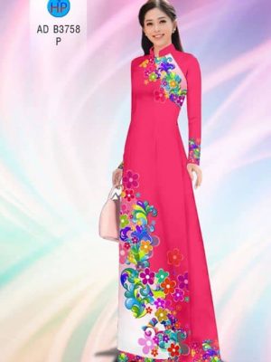 Vải áo dài Hoa in 3D AD B3758