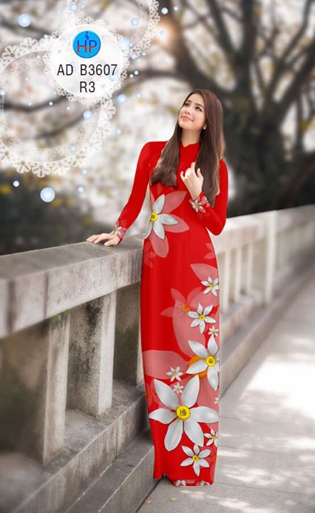 Vải áo dài Hoa in 3D AD B3607 34