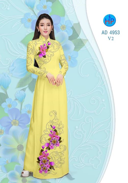 Vải áo dài Hoa in 3D AD 4953 34