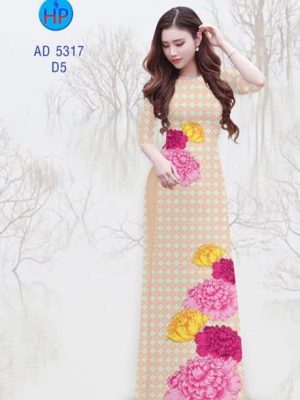 Vải áo dài Hoa Cẩm Chướng AD 5317