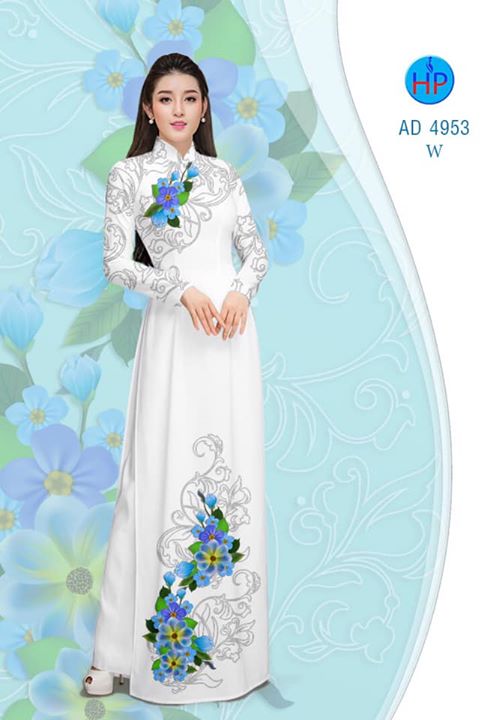 Vải áo dài Hoa in 3D AD 4953 35